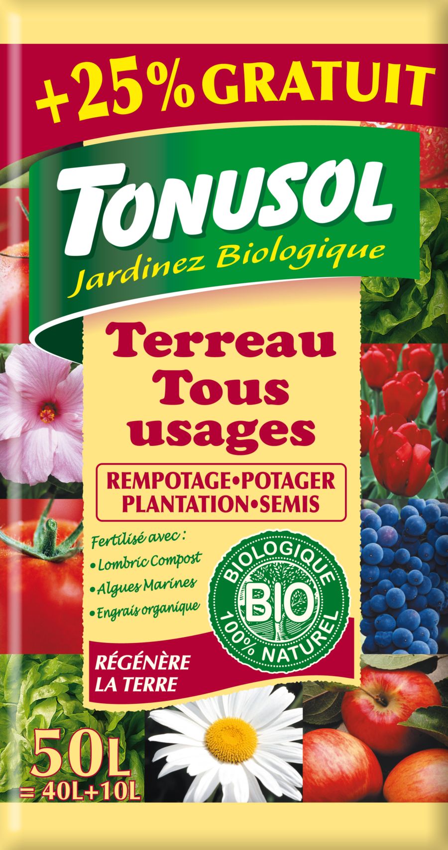 Terreau bio tous usages 50L - TONUSOL